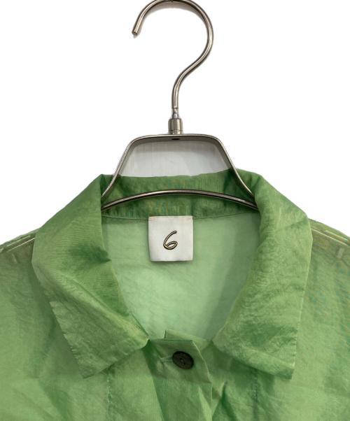 6(ROKU) BEAUTY&YOUTH（ロク ビューティーアンドユース）6(ROKU) BEAUTY&YOUTH (ロク ビューティーアンドユース) ORGANDY SHIRT グリーン サイズ:36の古着・服飾アイテム
