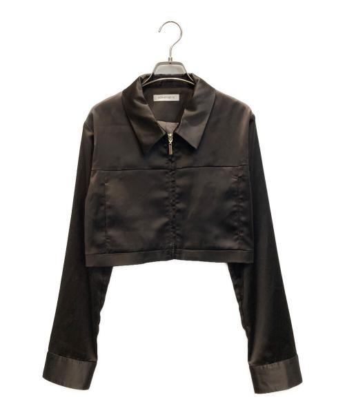 Rosarymoon（ロザリームーン）ROSARYMOON (ロザリームーン) Satin Blouson ブラウン サイズ:Freeの古着・服飾アイテム