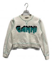GANNI（ガニー）の古着「クロップドロゴスウェット」｜ホワイト