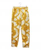 BANANATIMEバナナタイム）の古着「総柄シルクパンツ」｜イエロー