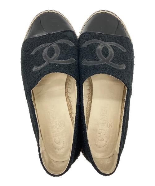 CHANEL（シャネル）CHANEL (シャネル) ココマークエスパドリーユ ブラック サイズ:35の古着・服飾アイテム
