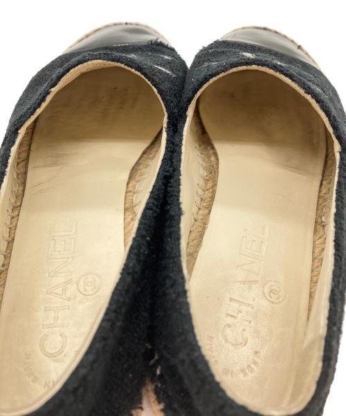 CHANEL（シャネル）CHANEL (シャネル) ココマークエスパドリーユ ブラック サイズ:35の古着・服飾アイテム