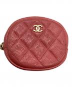 CHANELシャネル）の古着「ココマークマトラッセキャビアスキンコインケース」｜ピンク