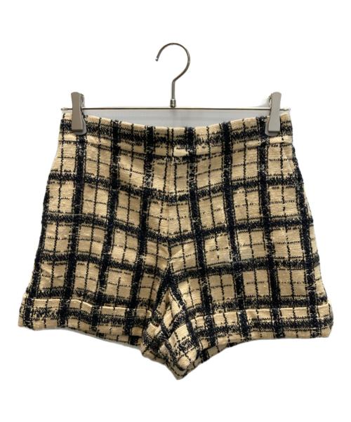 Christian Dior（クリスチャン ディオール）Christian Dior (クリスチャン ディオール) ツイードショートパンツ ベージュ×ブラック サイズ:SIZE 36の古着・服飾アイテム