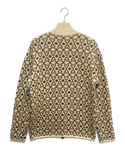 ETRO（エトロ）ETRO (エトロ) 総柄ドライバーズニット ベージュ サイズ:XLの古着・服飾アイテム