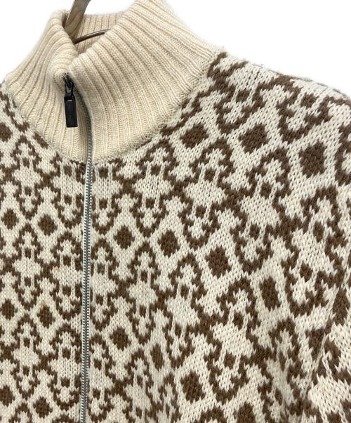 ETRO（エトロ）ETRO (エトロ) 総柄ドライバーズニット ベージュ サイズ:XLの古着・服飾アイテム