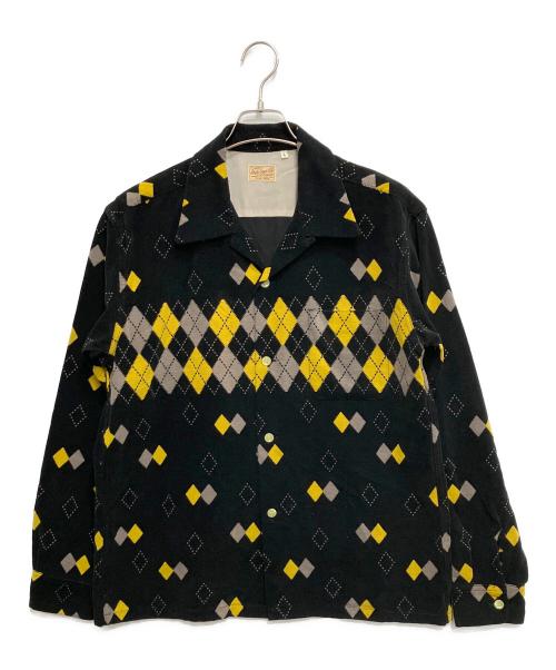 STYLE EYES（スタイルアイズ）STYLE EYES (スタイルアイズ) ARGYLE CORDUROY SPORTS SHIRT ブラック サイズ:Lの古着・服飾アイテム