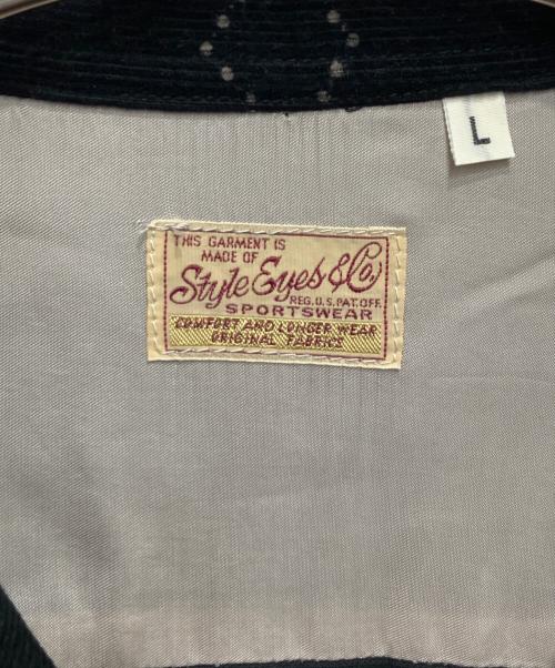 STYLE EYES（スタイルアイズ）STYLE EYES (スタイルアイズ) ARGYLE CORDUROY SPORTS SHIRT ブラック サイズ:Lの古着・服飾アイテム