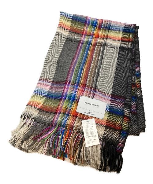 THE INOUE BROTHERS（イノウエブラザーズ）THE INOUE BROTHERS (イノウエブラザーズ) BABY ALPACA 大判チェックストール グレーの古着・服飾アイテム