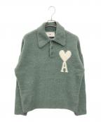 AMI Alexandre Mattiussiアミアレクサンドルマテュッシ）の古着「ハートロゴポロニット」｜グリーン