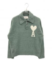 AMI Alexandre Mattiussi（アミアレクサンドルマテュッシ）の古着「ハートロゴポロニット」｜グリーン