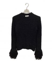 AMI Alexandre Mattiussi（アミアレクサンドルマテュッシ）の古着「フリンジトリム クロップドセーター」｜ブラック