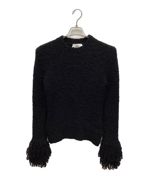 AMI Alexandre Mattiussi（アミアレクサンドルマテュッシ）AMI Alexandre Mattiussi (アミアレクサンドルマテュッシ) フリンジトリム クロップドセーター ブラック サイズ:Lの古着・服飾アイテム