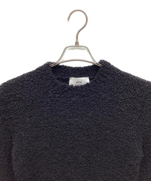 AMI Alexandre Mattiussi（アミアレクサンドルマテュッシ）AMI Alexandre Mattiussi (アミアレクサンドルマテュッシ) フリンジトリム クロップドセーター ブラック サイズ:Lの古着・服飾アイテム