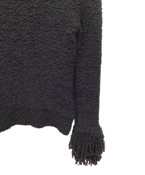 AMI Alexandre Mattiussi（アミアレクサンドルマテュッシ）AMI Alexandre Mattiussi (アミアレクサンドルマテュッシ) フリンジトリム クロップドセーター ブラック サイズ:Lの古着・服飾アイテム