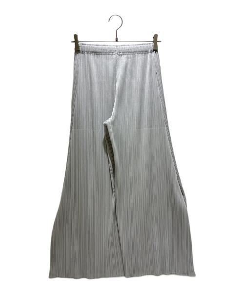 PLEATS PLEASE（プリーツプリーズ）PLEATS PLEASE (プリーツプリーズ) サイドスリットプリーツパンツ グレー サイズ:1の古着・服飾アイテム