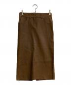 DEUXIEME CLASSEドゥーズィエム クラス）の古着「ラムレザースカート　20060560008510」｜ブラウン