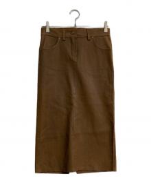 DEUXIEME CLASSE（ドゥーズィエム クラス）の古着「ラムレザースカート　20060560008510」｜ブラウン