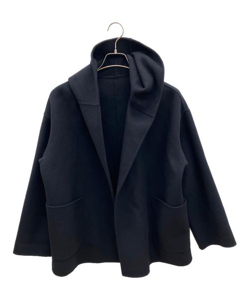 GALERIE VIE（ギャルリーヴィー）GALERIE VIE (ギャルリーヴィー) ダブルフェイスフーデッドコート ネイビー サイズ:36の古着・服飾アイテム