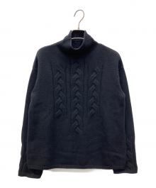 'S Max Mara（エスマックスマーラ）の古着「カシミヤ混ケーブルニット」｜ブラック