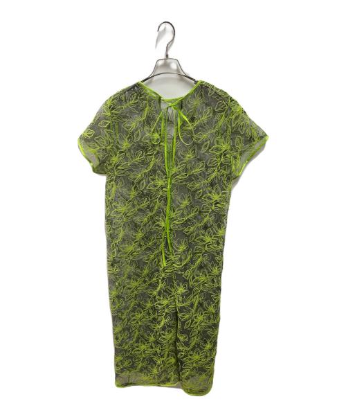 LE CIEL BLEU（ルシェルブルー）LE CIEL BLEU (ルシェルブルー) Flower Embroidery Dress グリーン サイズ:36の古着・服飾アイテム