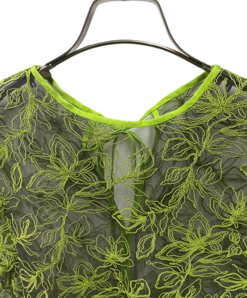 LE CIEL BLEU（ルシェルブルー）LE CIEL BLEU (ルシェルブルー) Flower Embroidery Dress グリーン サイズ:36の古着・服飾アイテム