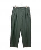 MARKAマーカ）の古着「2TUCK COCOON FIT WOOL MOHAIR TROPICAL」｜グリーン