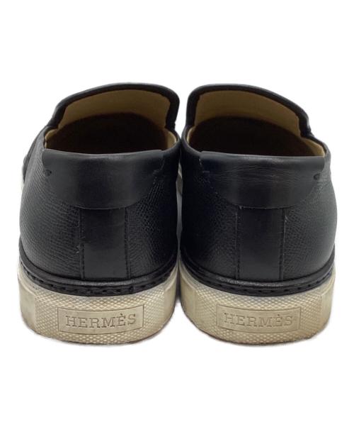 HERMES（エルメス）HERMES (エルメス) レザースリッポン ブラック サイズ:41　1/2の古着・服飾アイテム