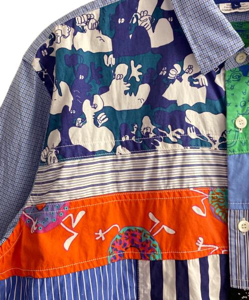 JUNYA WATANABE MAN（ジュンヤワタナベマン）JUNYA WATANABE MAN (ジュンヤワタナベマン) LOUSY LIVIN 綿チェック×多素材MIX LOUSY LIVIN Wネーム ブルー サイズ:Lの古着・服飾アイテム