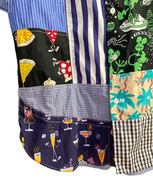 JUNYA WATANABE MAN（ジュンヤワタナベマン）JUNYA WATANABE MAN (ジュンヤワタナベマン) LOUSY LIVIN 綿チェック×多素材MIX LOUSY LIVIN Wネーム ブルー サイズ:Lの古着・服飾アイテム