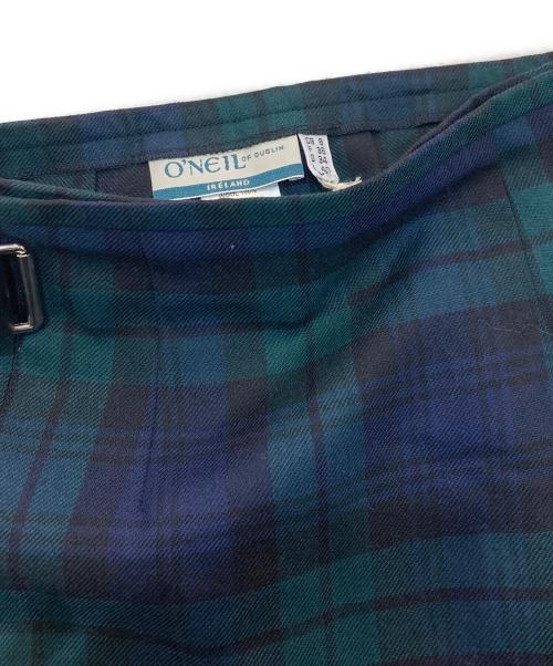 O'NEIL OF DUBLIN（オニールオブダブリン）O'NEIL OF DUBLIN (オニールオブダブリン) ブラックウォッチラップスカート　IR-003 グリーン×ネイビー サイズ:US6の古着・服飾アイテム