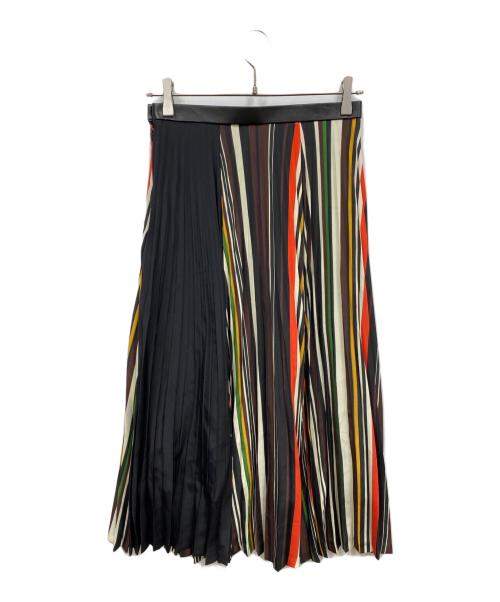 AKIRA NAKA（アキラナカ）AKIRA NAKA (アキラナカ) ウエストレザー プリーツスカート マルチカラー サイズ:2の古着・服飾アイテム