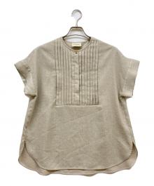 UNITED ARROWS（ユナイテッドアローズ）の古着「Spiree IAS タックショートスリーブ ブラウス」｜ベージュ