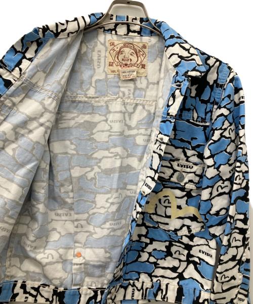 EVISU（エヴィス）EVISU (エヴィス) 総柄デニムジャケット ブルー サイズ:38の古着・服飾アイテム