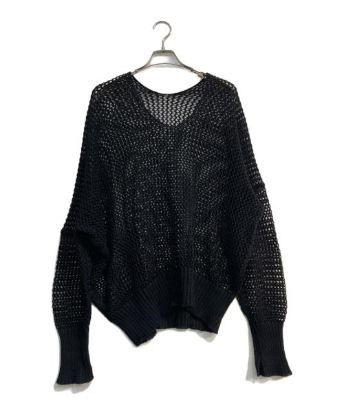 sulvam（サルバム）sulvam (サルバム) MESH OVER KNIT ブラック サイズ:Sの古着・服飾アイテム