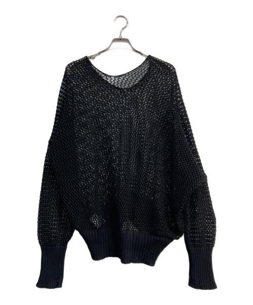 sulvam（サルバム）sulvam (サルバム) MESH OVER KNIT ブラック サイズ:Sの古着・服飾アイテム