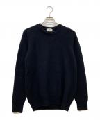 JOHN SMEDLEYジョンスメドレー）の古着「インペリアルカシミヤ7ゲージ リブ編み クルーネック ニット」｜ブラック