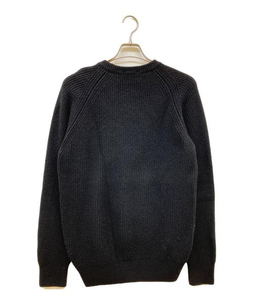 JOHN SMEDLEY（ジョンスメドレー）JOHN SMEDLEY (ジョンスメドレー) インペリアルカシミヤ7ゲージ リブ編み クルーネック ニット ブラック サイズ:Mの古着・服飾アイテム