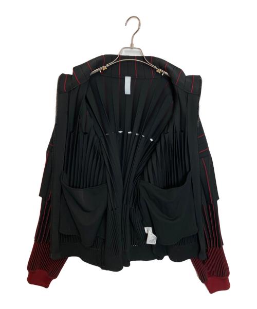 CFCL（シーエフシーエル）CFCL (シーエフシーエル) ACCORDION STAND-UP COLLAR BLOUSON ブラック×レッド サイズ:5の古着・服飾アイテム