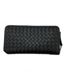 BOTTEGA VENETA（ボッテガベネタ）の古着「イントレチャート ピッコロ ジップアラウンドウォレット」｜ブラック
