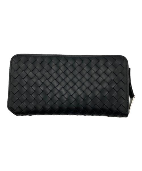 BOTTEGA VENETA（ボッテガベネタ）BOTTEGA VENETA (ボッテガベネタ) イントレチャート ピッコロ ジップアラウンドウォレット ブラックの古着・服飾アイテム