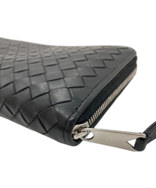BOTTEGA VENETA（ボッテガベネタ）BOTTEGA VENETA (ボッテガベネタ) イントレチャート ピッコロ ジップアラウンドウォレット ブラックの古着・服飾アイテム