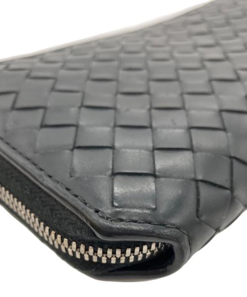 BOTTEGA VENETA（ボッテガベネタ）BOTTEGA VENETA (ボッテガベネタ) イントレチャート ピッコロ ジップアラウンドウォレット ブラックの古着・服飾アイテム