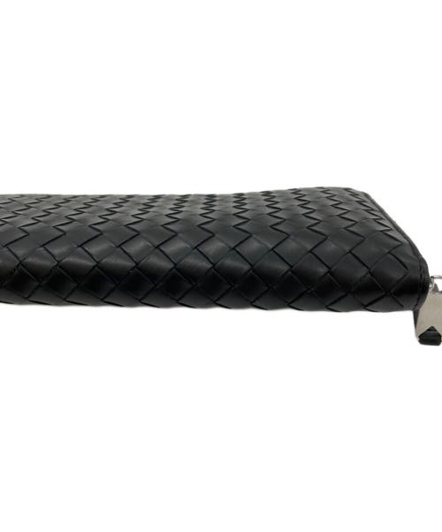 BOTTEGA VENETA（ボッテガベネタ）BOTTEGA VENETA (ボッテガベネタ) イントレチャート ピッコロ ジップアラウンドウォレット ブラックの古着・服飾アイテム