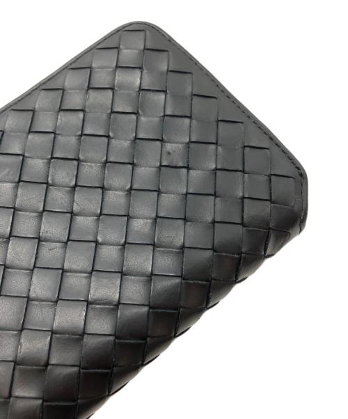 BOTTEGA VENETA（ボッテガベネタ）BOTTEGA VENETA (ボッテガベネタ) イントレチャート ピッコロ ジップアラウンドウォレット ブラックの古着・服飾アイテム