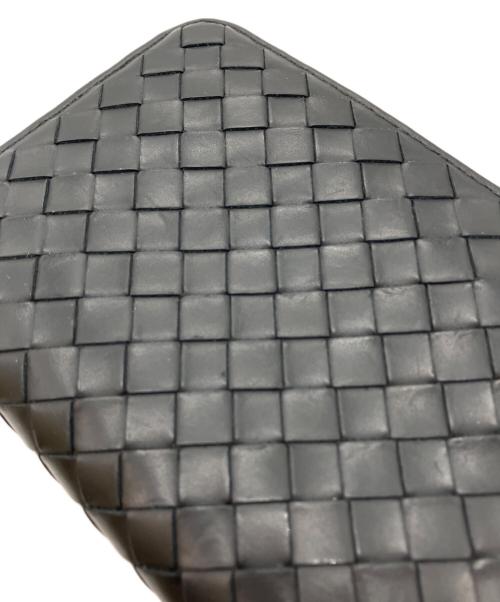 BOTTEGA VENETA（ボッテガベネタ）BOTTEGA VENETA (ボッテガベネタ) イントレチャート ピッコロ ジップアラウンドウォレット ブラックの古着・服飾アイテム
