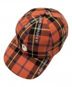 A BATHING APEア ベイシング エイプ）の古着「LOGO CHECK PANEL CAP/ロゴチェックパネルキャップ」｜オレンジ
