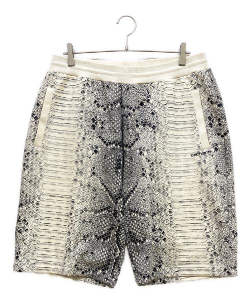 CarHartt（カーハート）CarHartt (カーハート) SNAKE AOP SWEAT SHORT ホワイト×ブラック サイズ:Lの古着・服飾アイテム