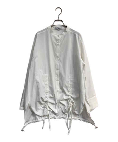 UN3D.（アンスリード）UN3D. (アンスリード) ヘムギャザーシャツ ホワイト サイズ:Fの古着・服飾アイテム