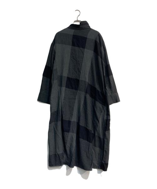 芽風（メフウ）芽風 (メフウ) 襟デザインボーダーシャツワンピース グレー サイズ:38の古着・服飾アイテム